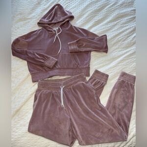 Women’s two piece velvet track suit